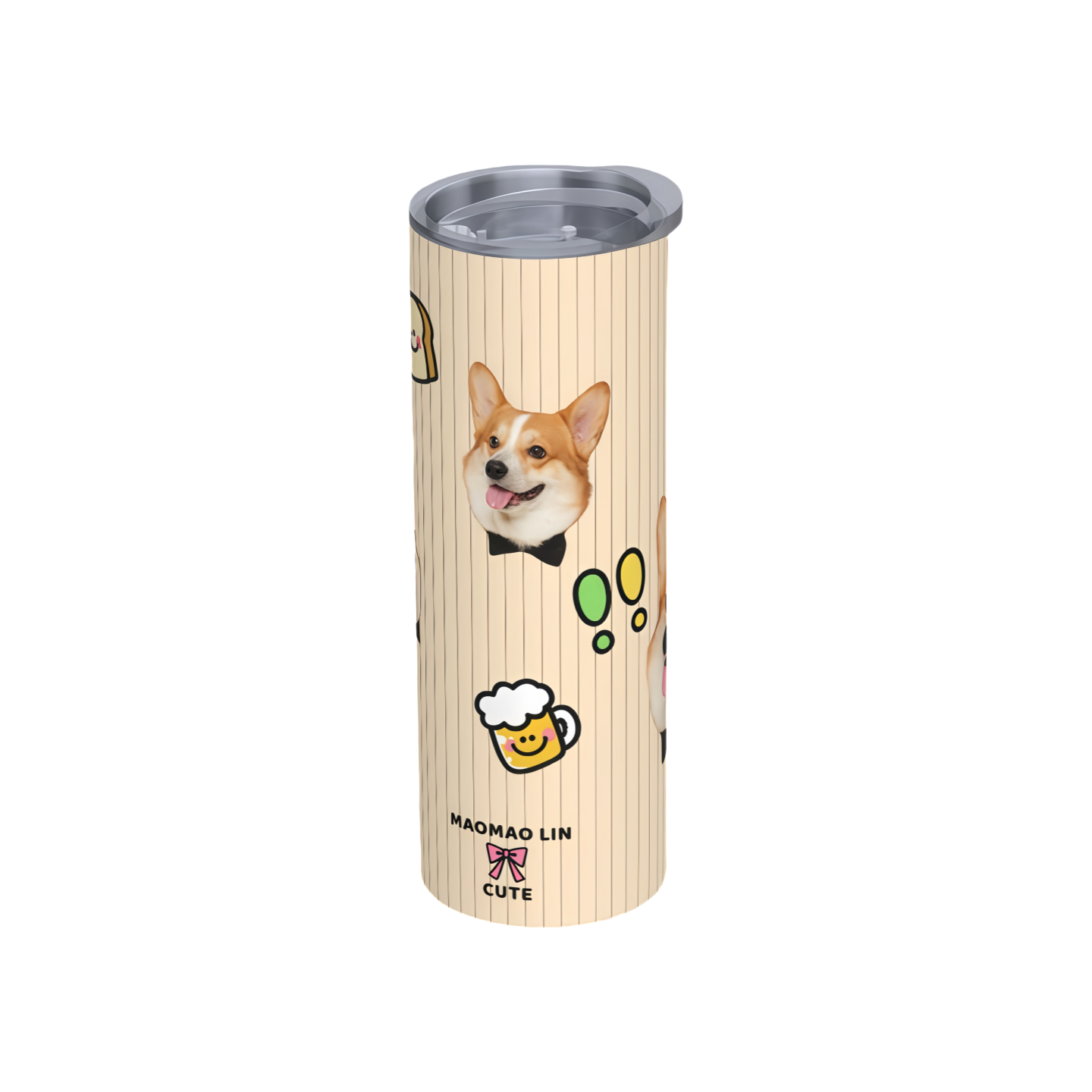 Custom Pet Portrait Water Cup - Personalized Ceramic Mug with Your Pet's Photo