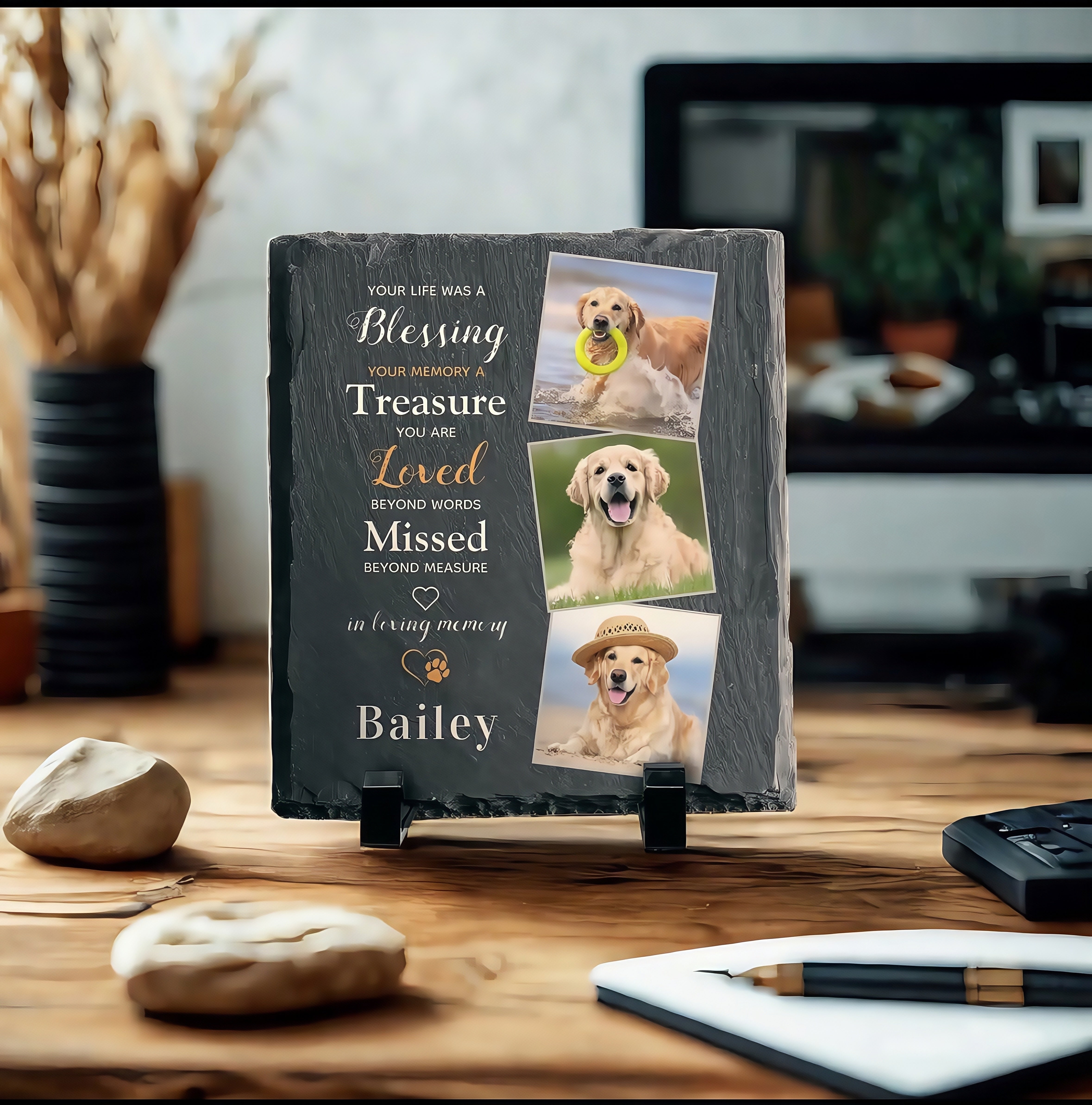 Custom Pet Memorial Tombstone - Personalized Pet Grave Marker