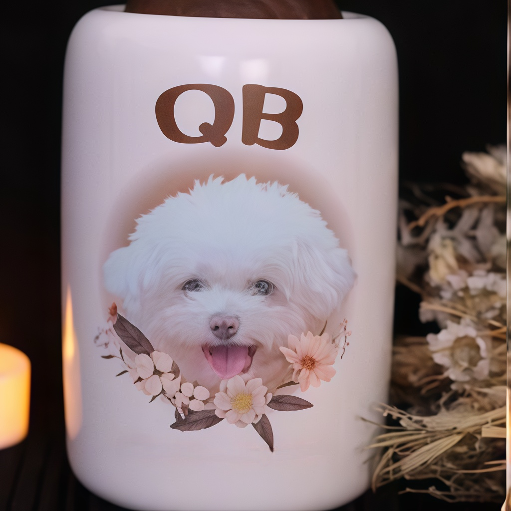 Custom Pet Memorial Ceramic Urn - Hand-Painted Underglaze Portrait