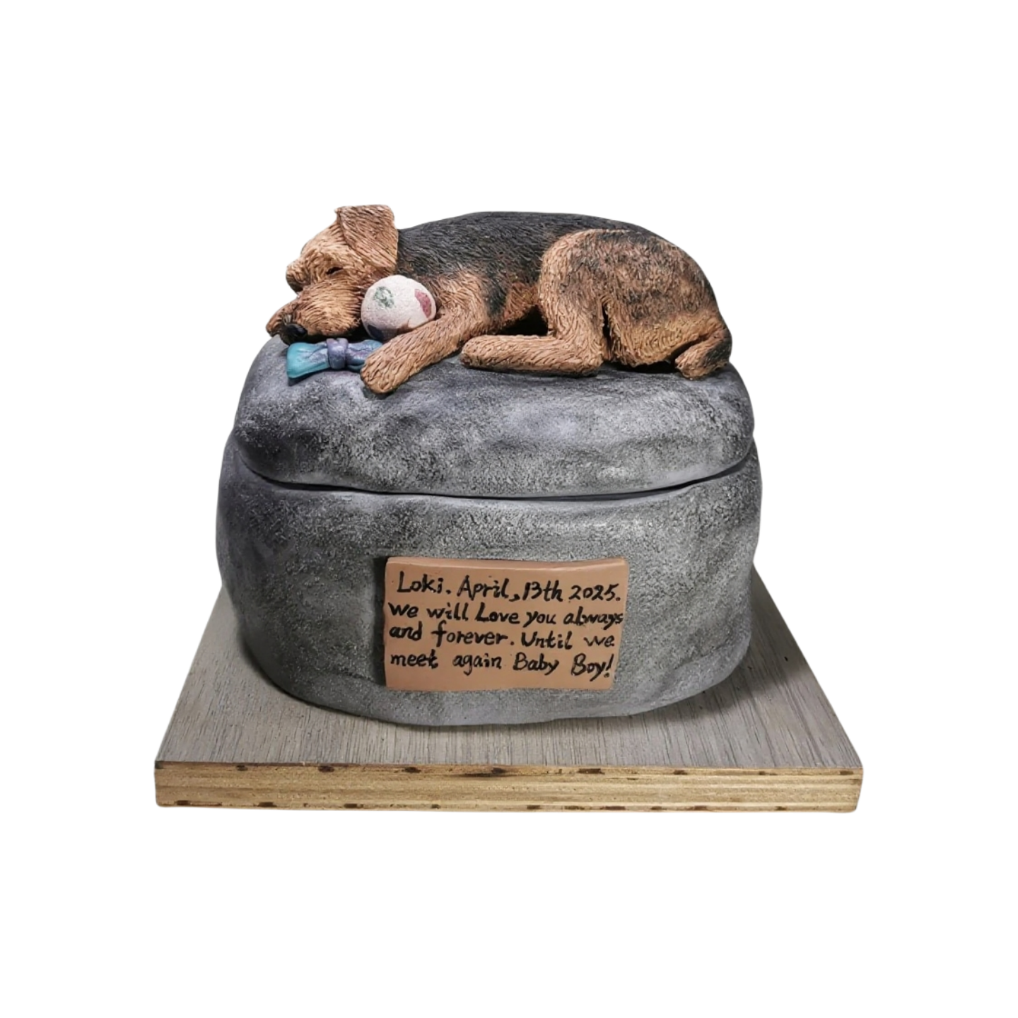 Customized clay pet headstone urns